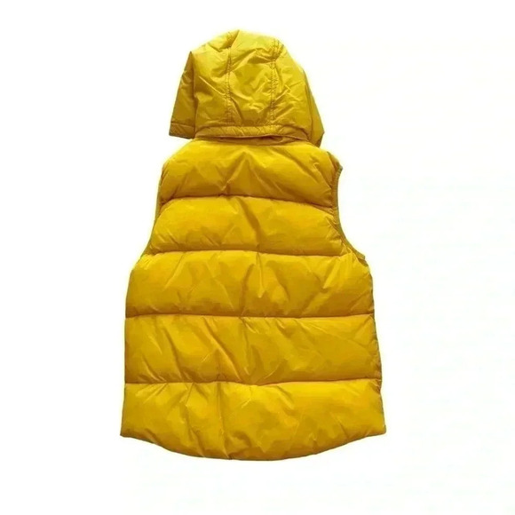H&M Yellow NY Youth Puffer Vest Jacket Removable Hood SZ 8-10 #2233 - Picture 4 of 12